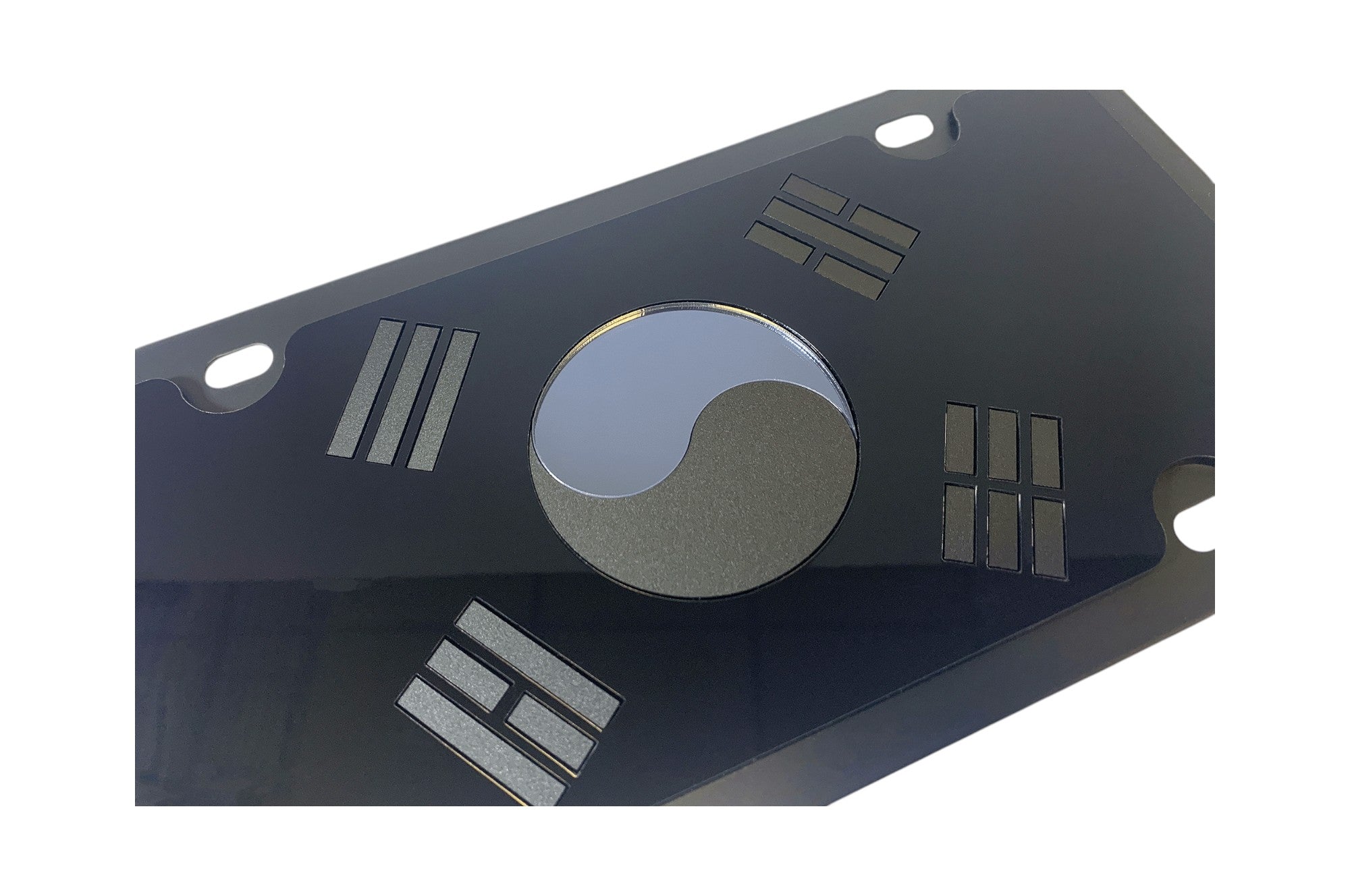 South Korea Blacked Out Carbon Steel license Plate