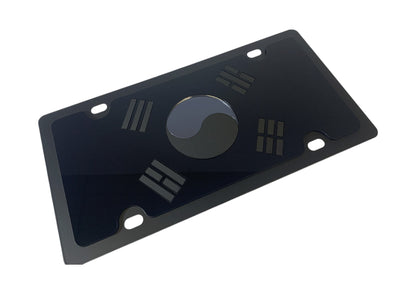 South Korea Blacked Out Carbon Steel license Plate
