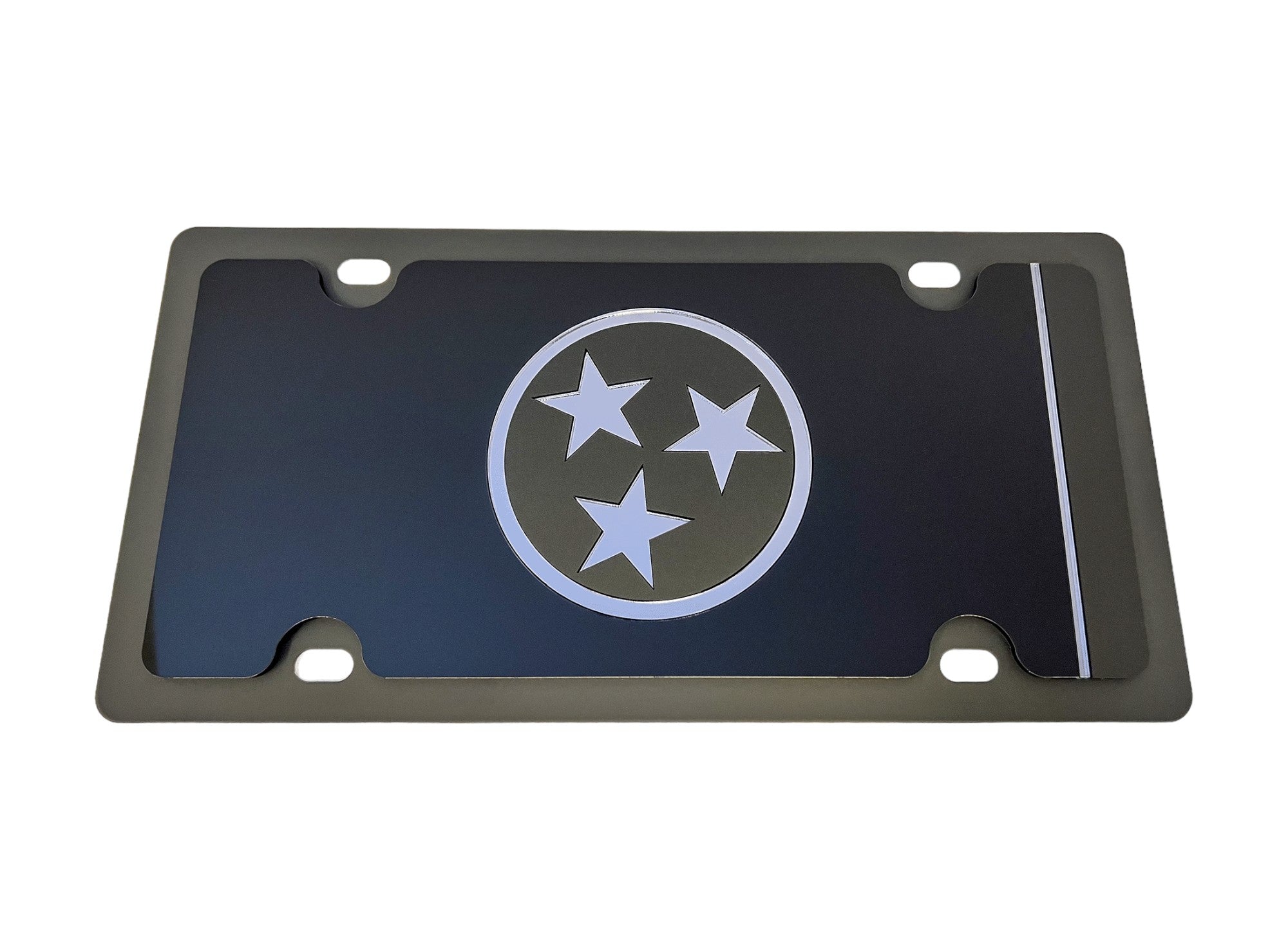 Tennessee Big Blacked Out Carbon Steel License Plate