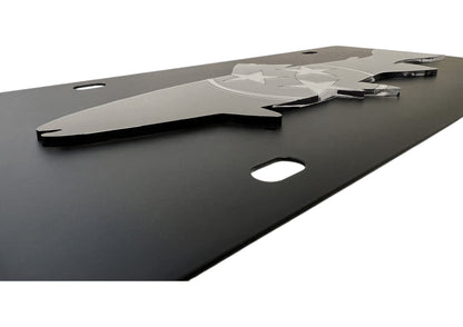 Tennessee State Flag Blacked Out Trout Carbon Steel License Plate