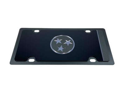 Tennessee Blacked Out Flag Carbon Steel License Plate