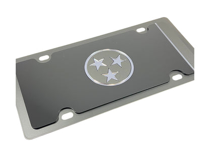 Tennessee Blacked Out Flag Carbon Steel License Plate