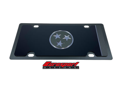 Tennessee Blacked Out Flag Carbon Steel License Plate