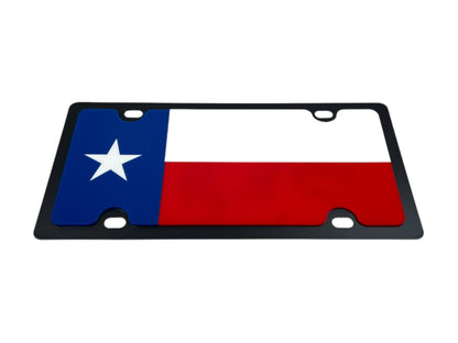 Texas State Flag Carbon Steel License Plate