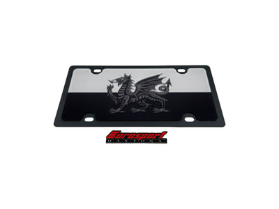 Wales Blacked Out Carbon Steel License Plate
