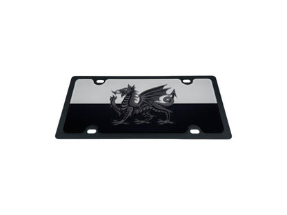 Wales Blacked Out Carbon Steel License Plate