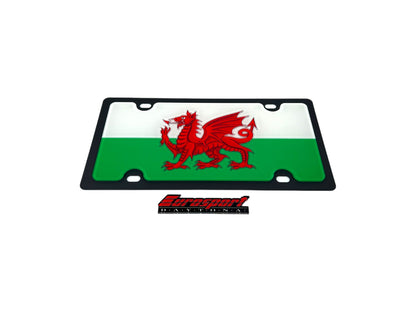 Wales Carbon Steel License Plate