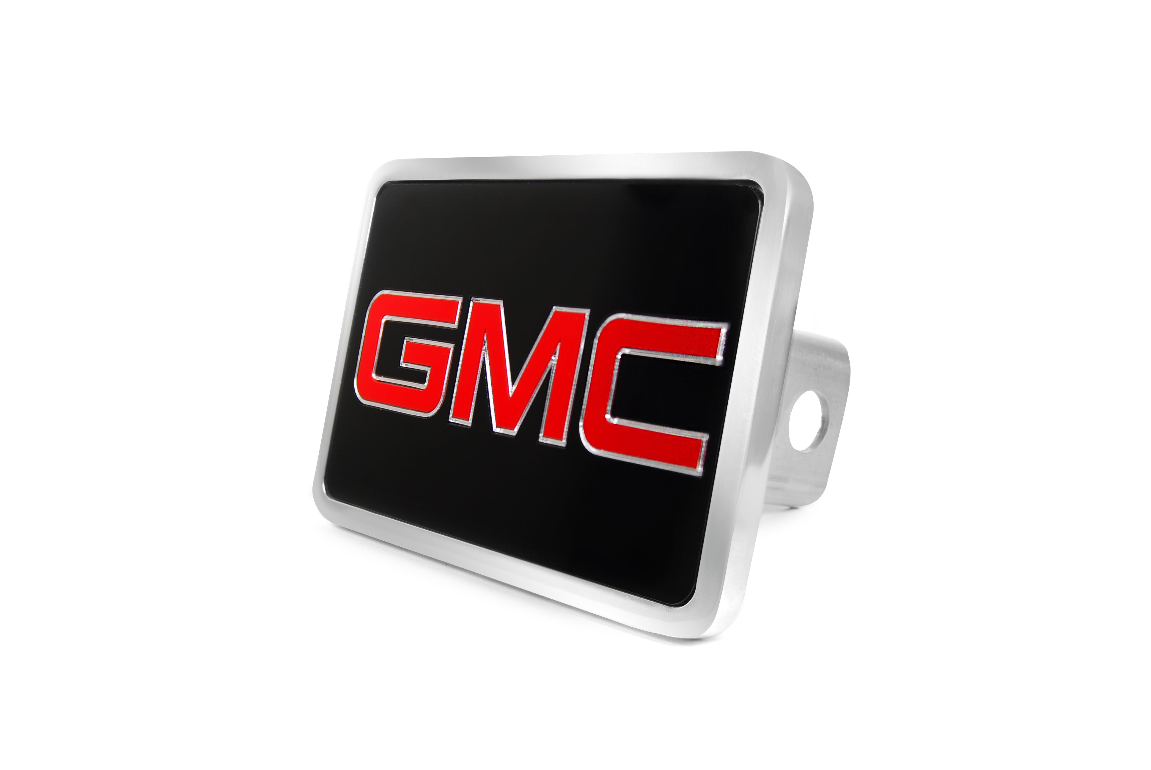 a black and red gmc emblem on a white background