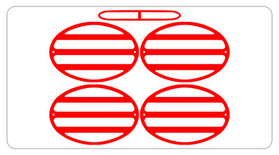 Chevrolet Corvette C5 Tail Light Louvers 5pc