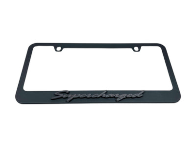 Supercharged Black License Plate Frame