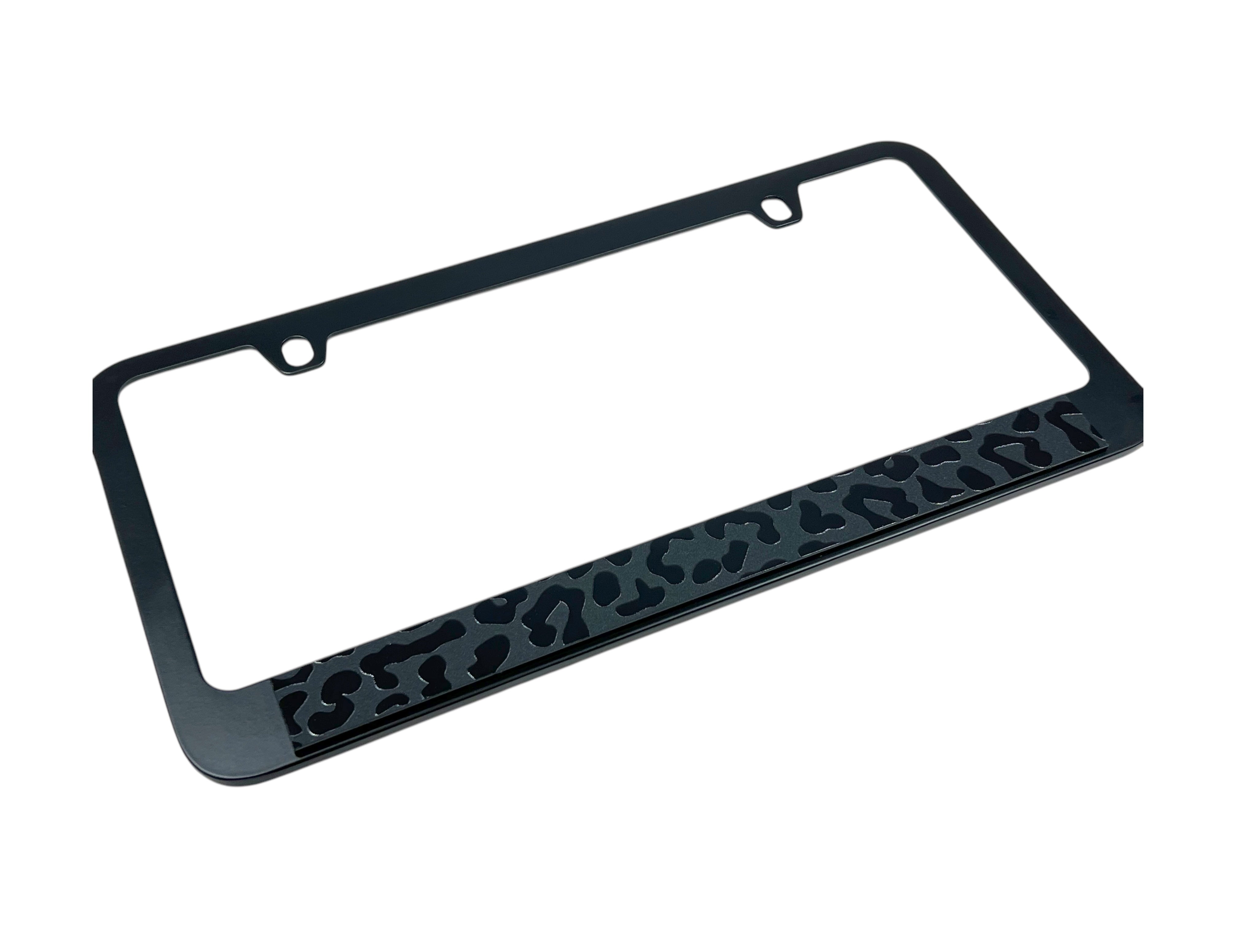 Leopard Print Black License Plate Frame