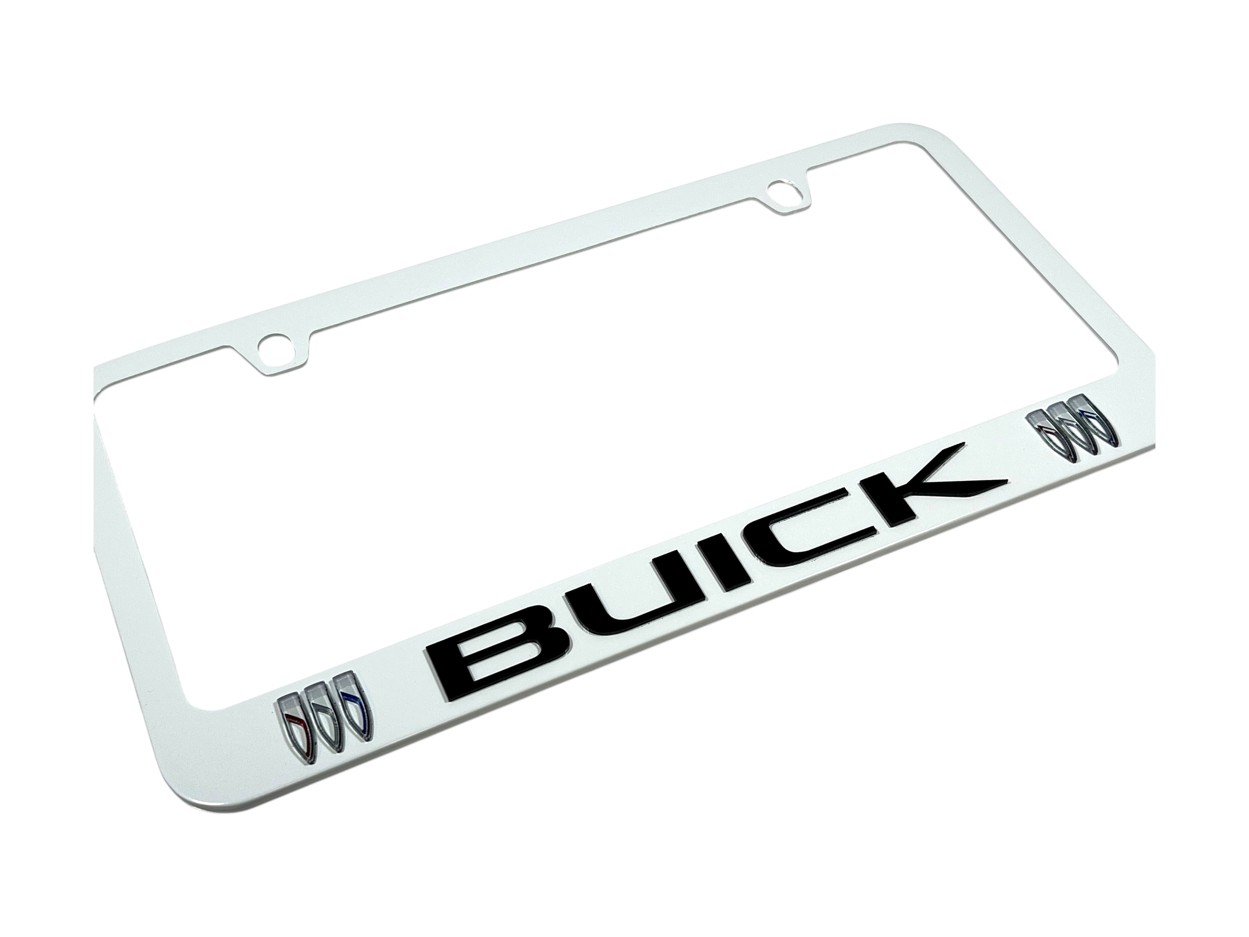 Buick White License Plate Frame