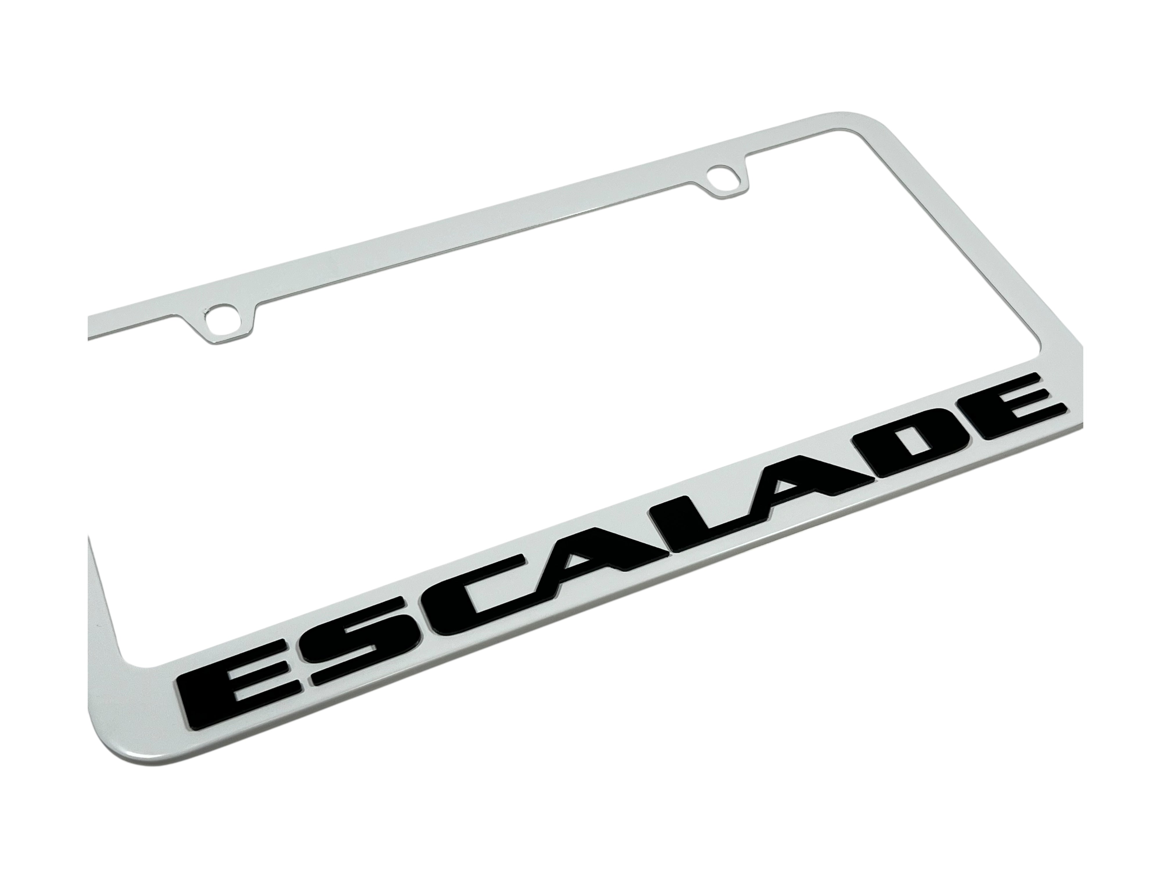 Cadillac Escalade White License Plate Frame
