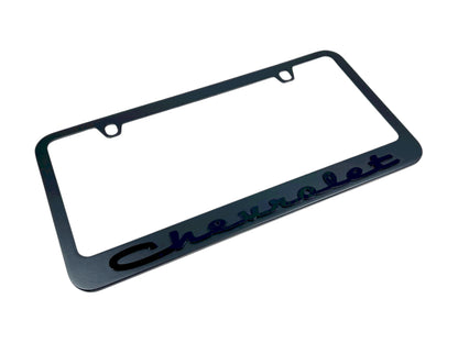 Classic Chevrolet Black License Plate Frame