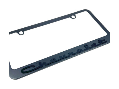 Classic Chevrolet Black License Plate Frame