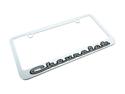 Classic Chevrolet White License Plate Frame