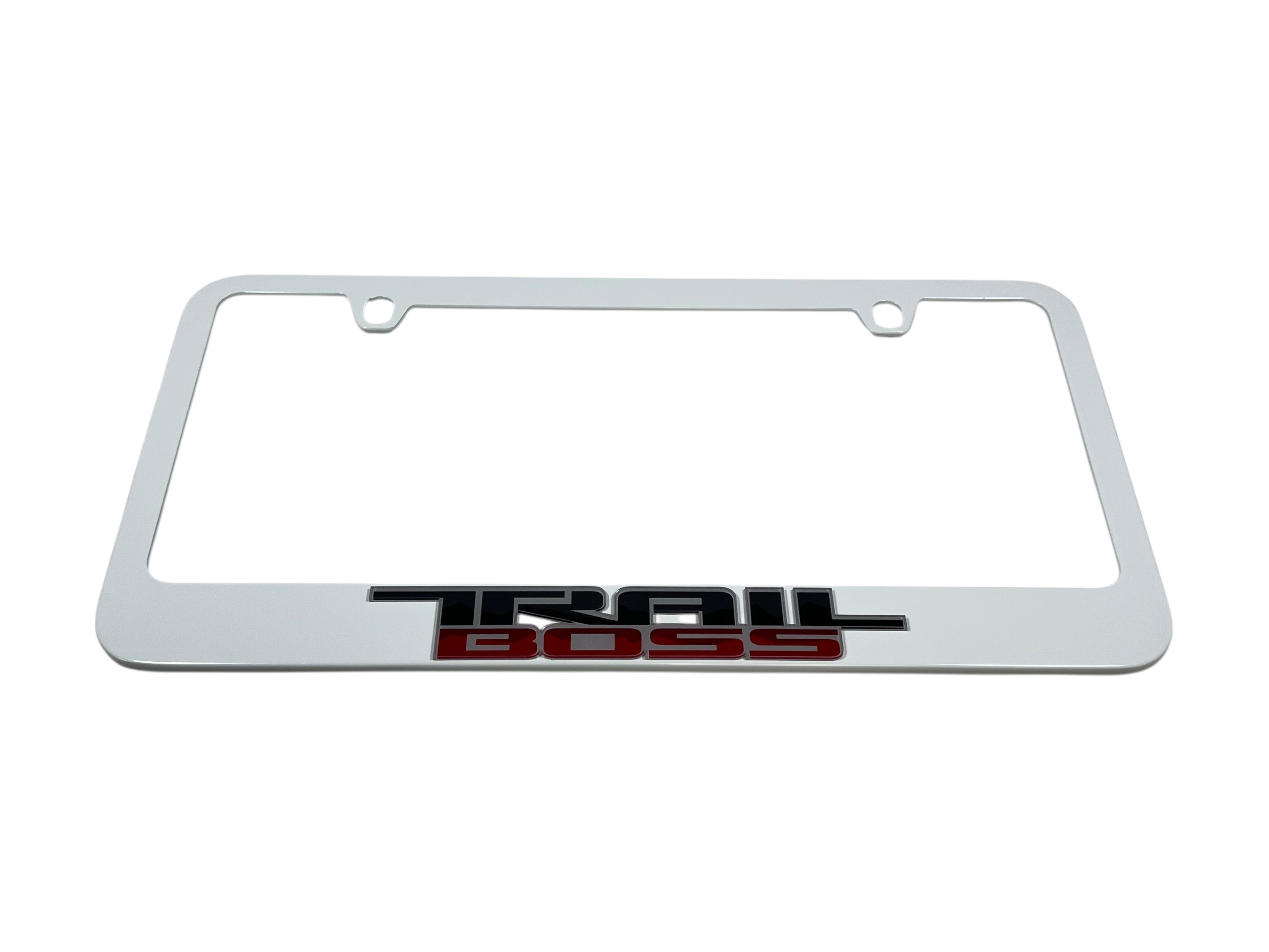 Chevrolet Trail Boss White License Plate Frame