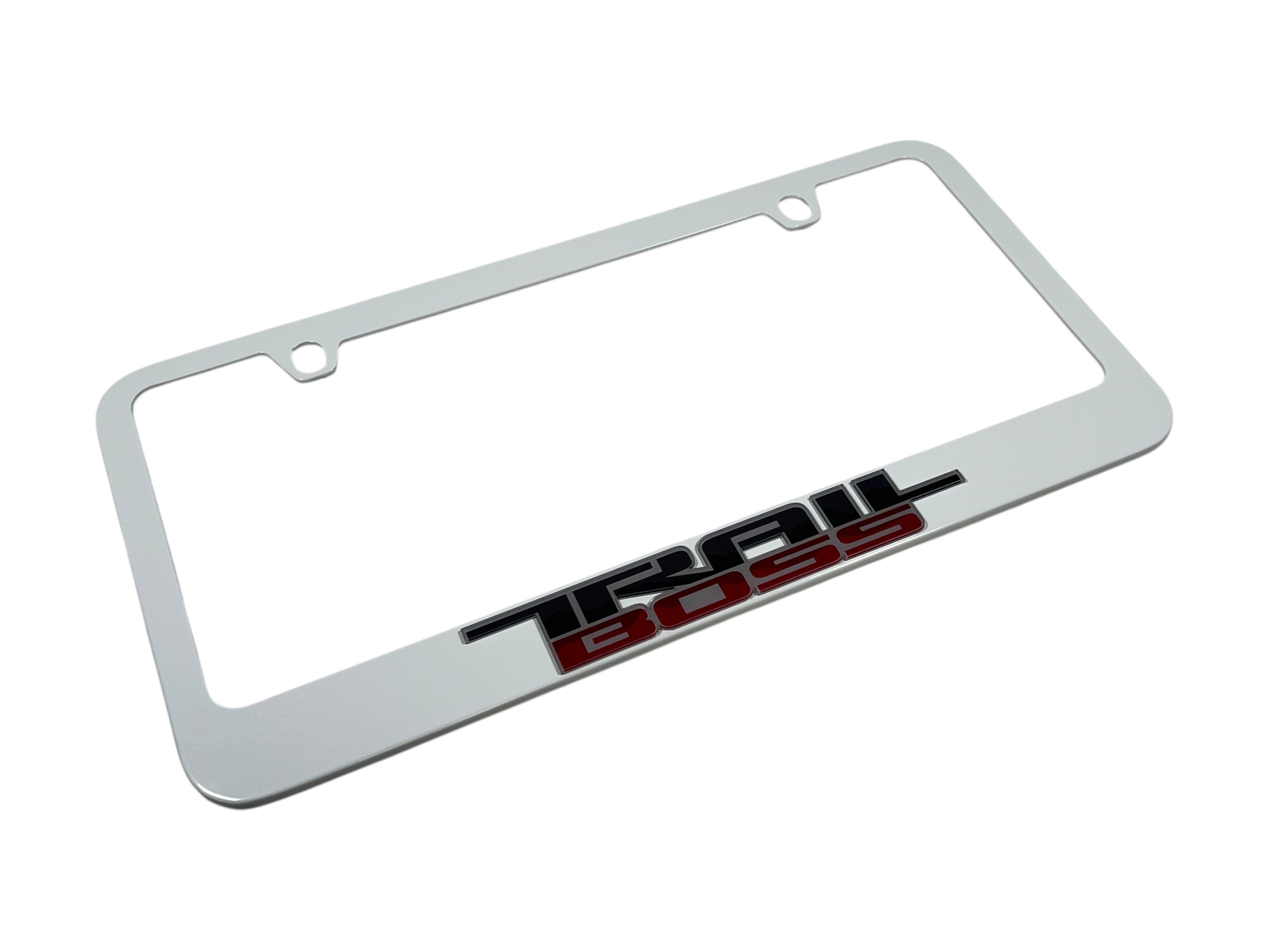 Chevrolet Trail Boss White License Plate Frame