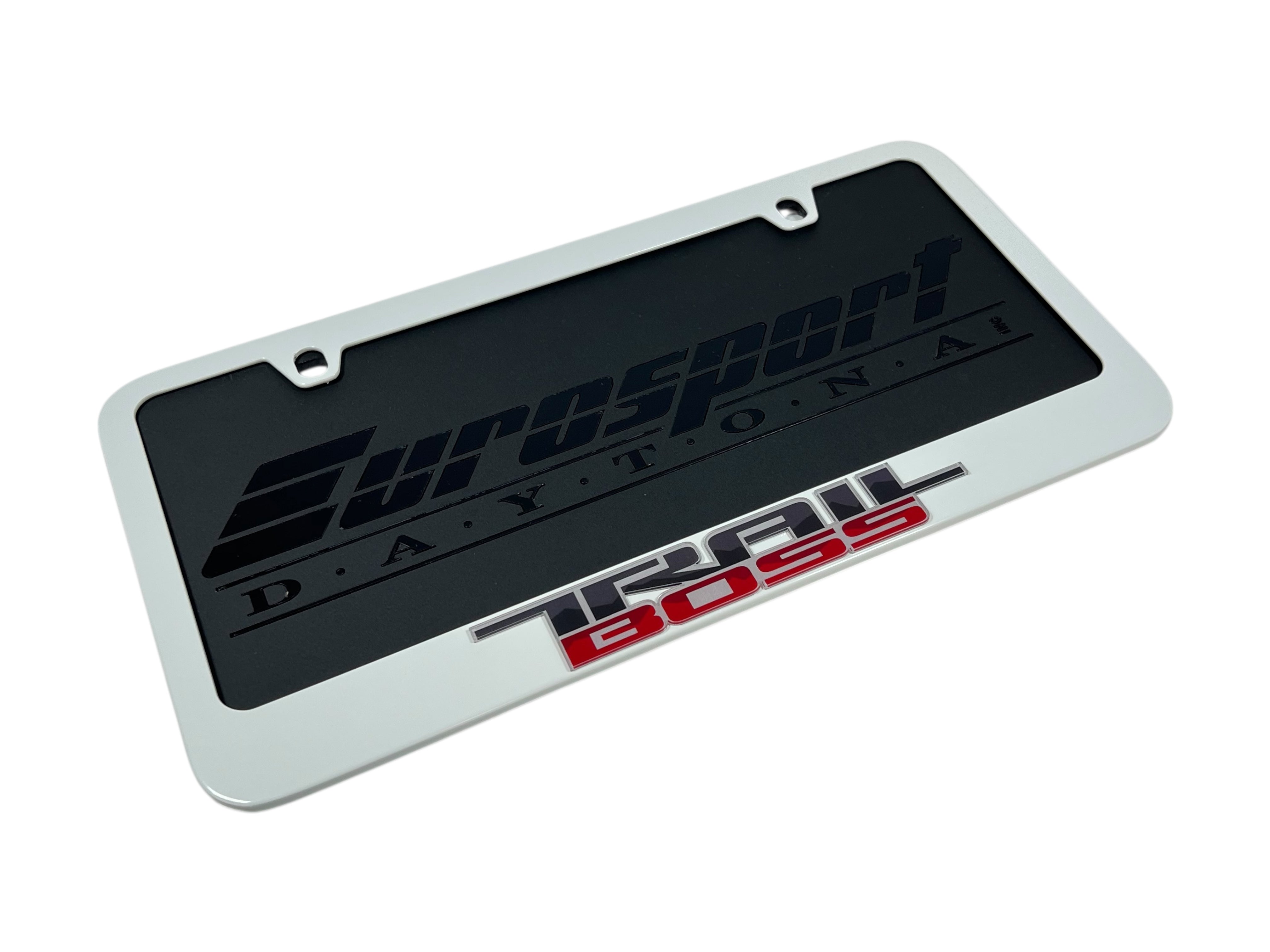 Chevrolet Trail Boss White License Plate Frame