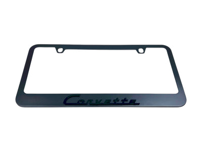 Classic Chevrolet Corvette Black License Plate Frame