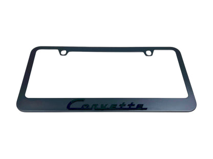 Classic Chevrolet Corvette Black License Plate Frame