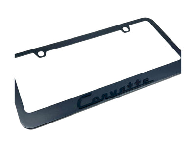 Classic Chevrolet Corvette Black License Plate Frame