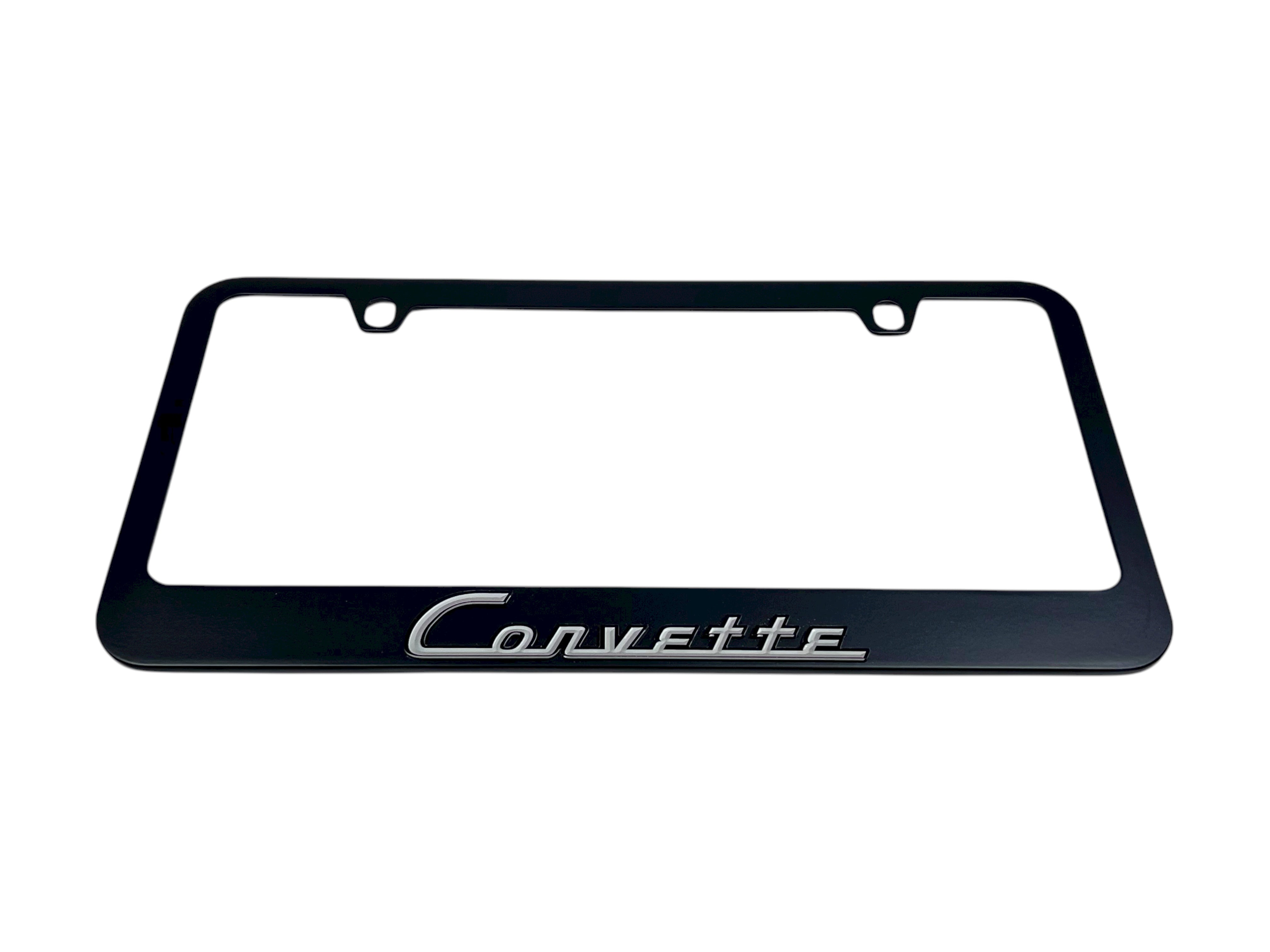 Classic Chevrolet Corvette Black License Plate Frame