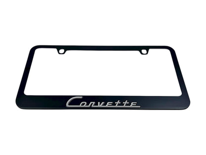 Classic Chevrolet Corvette Black License Plate Frame