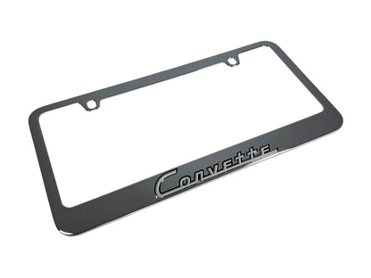 Classic Chevrolet Corvette Chrome License Plate Frame