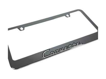 Classic Chevrolet Corvette Chrome License Plate Frame