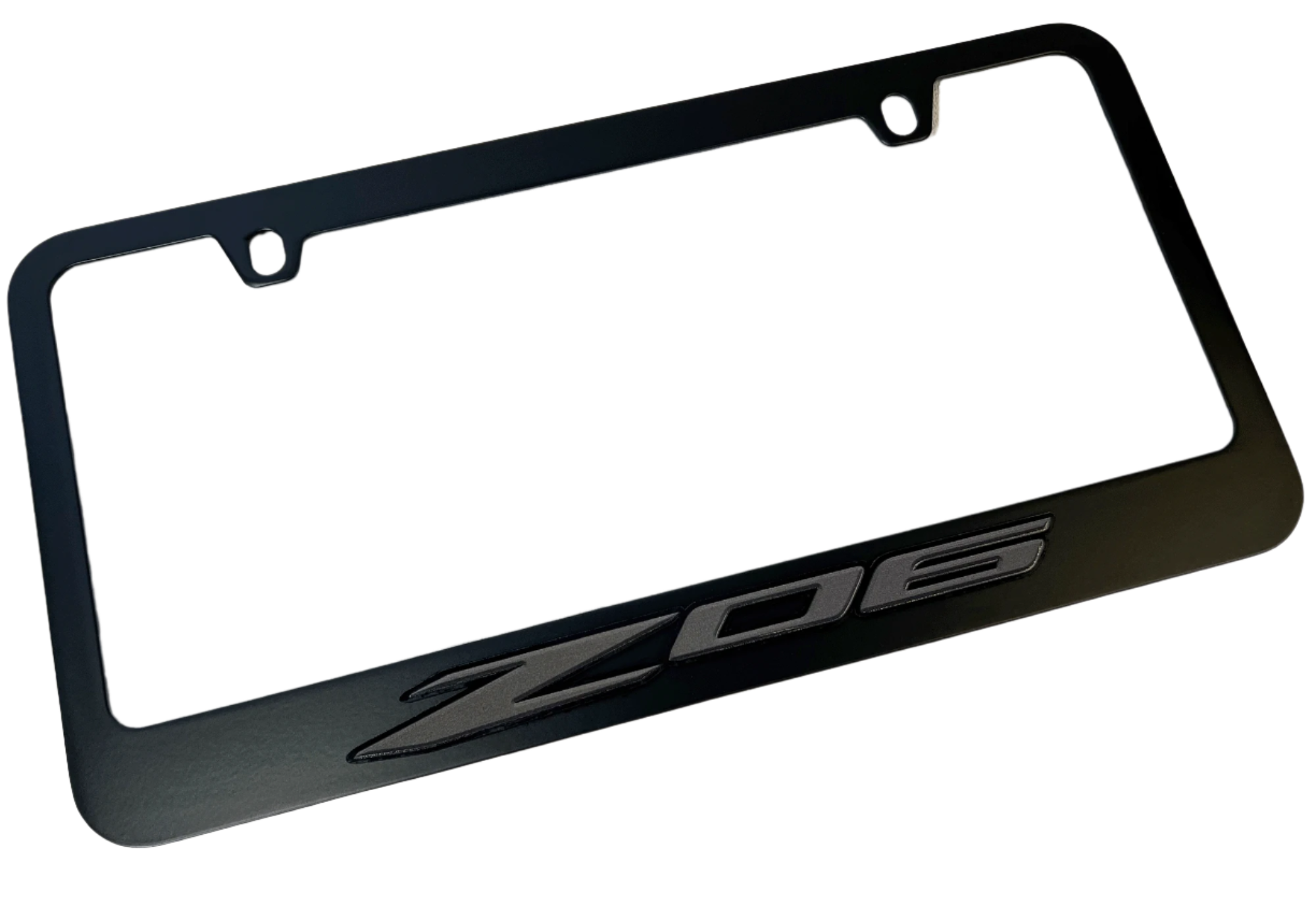 a black license plate frame for a car