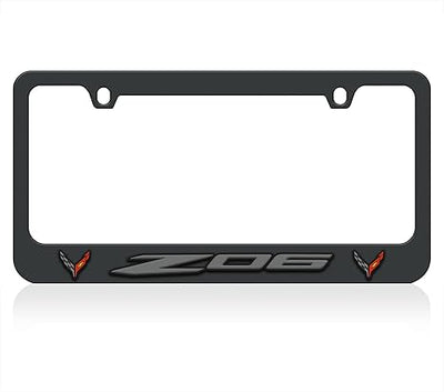 a black license plate frame for a car