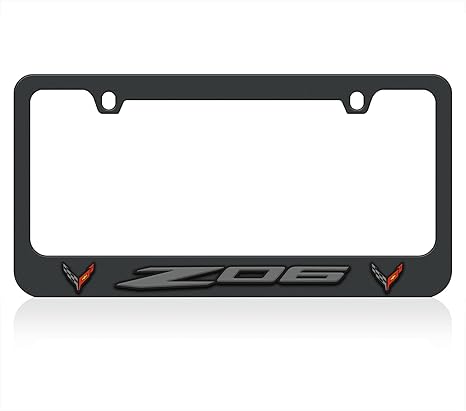 a black license plate frame for a car