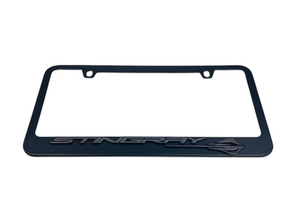 Chevrolet Corvette C8 Stingray Black License Plate Frame