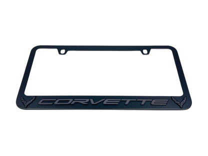 Chevrolet Corvette C8 Black License Plate Frame
