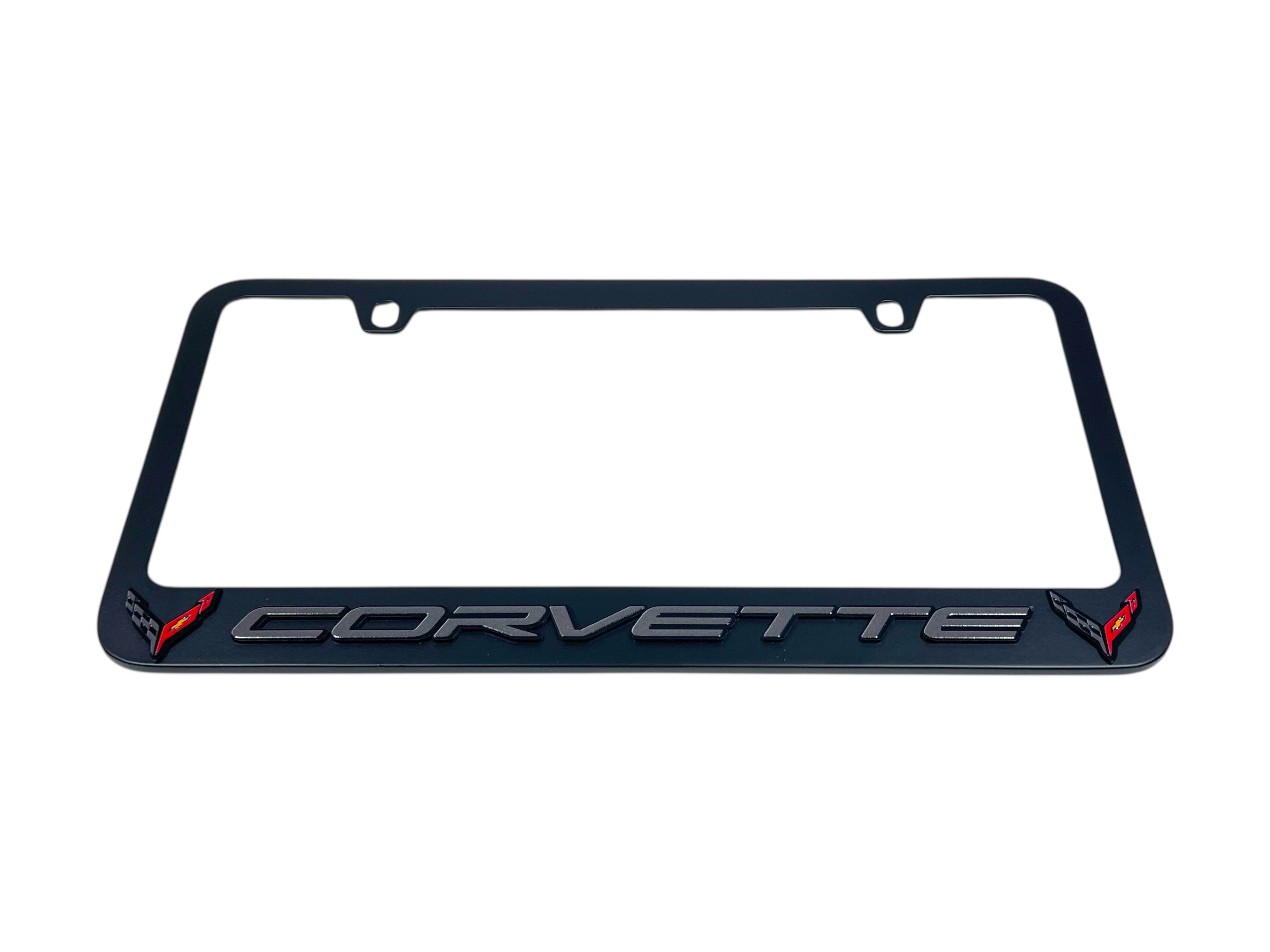 Chevrolet Corvette C8 Black License Plate Frame