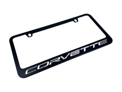 Chevrolet Corvette C8 Black License Plate Frame