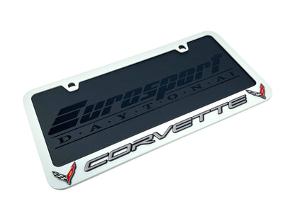 Chevrolet Corvette C8 White License Plate Frame