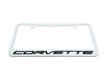 Chevrolet Corvette C8 White License Plate Frame
