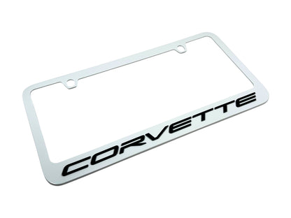 Chevrolet Corvette C8 White License Plate Frame