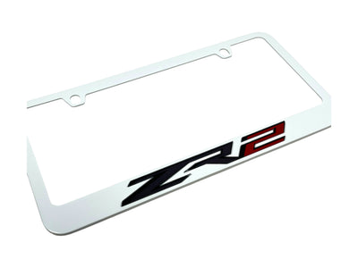 Chevrolet ZR2 White License Plate Frame