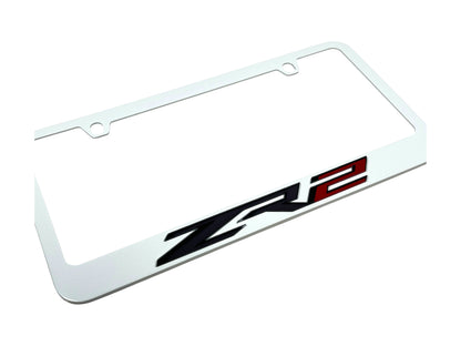 Chevrolet ZR2 White License Plate Frame
