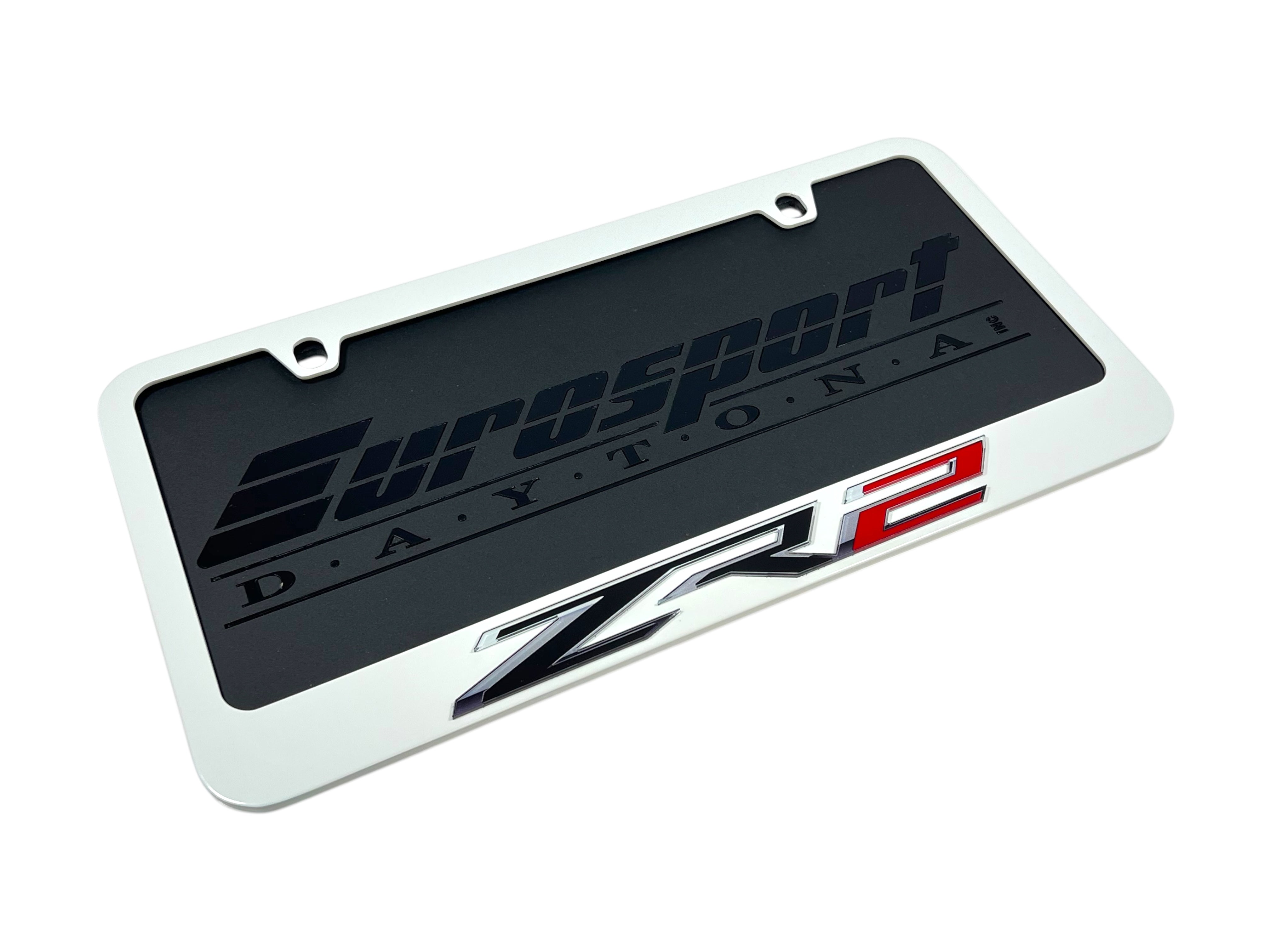 Chevrolet ZR2 White License Plate Frame