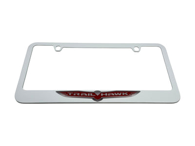 Jeep Trail Hawk White License Plate Frame