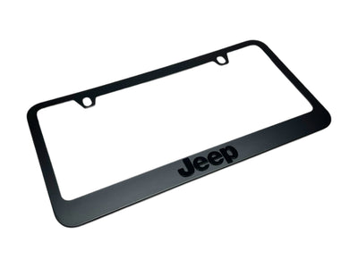 a jeep license plate frame on a white background