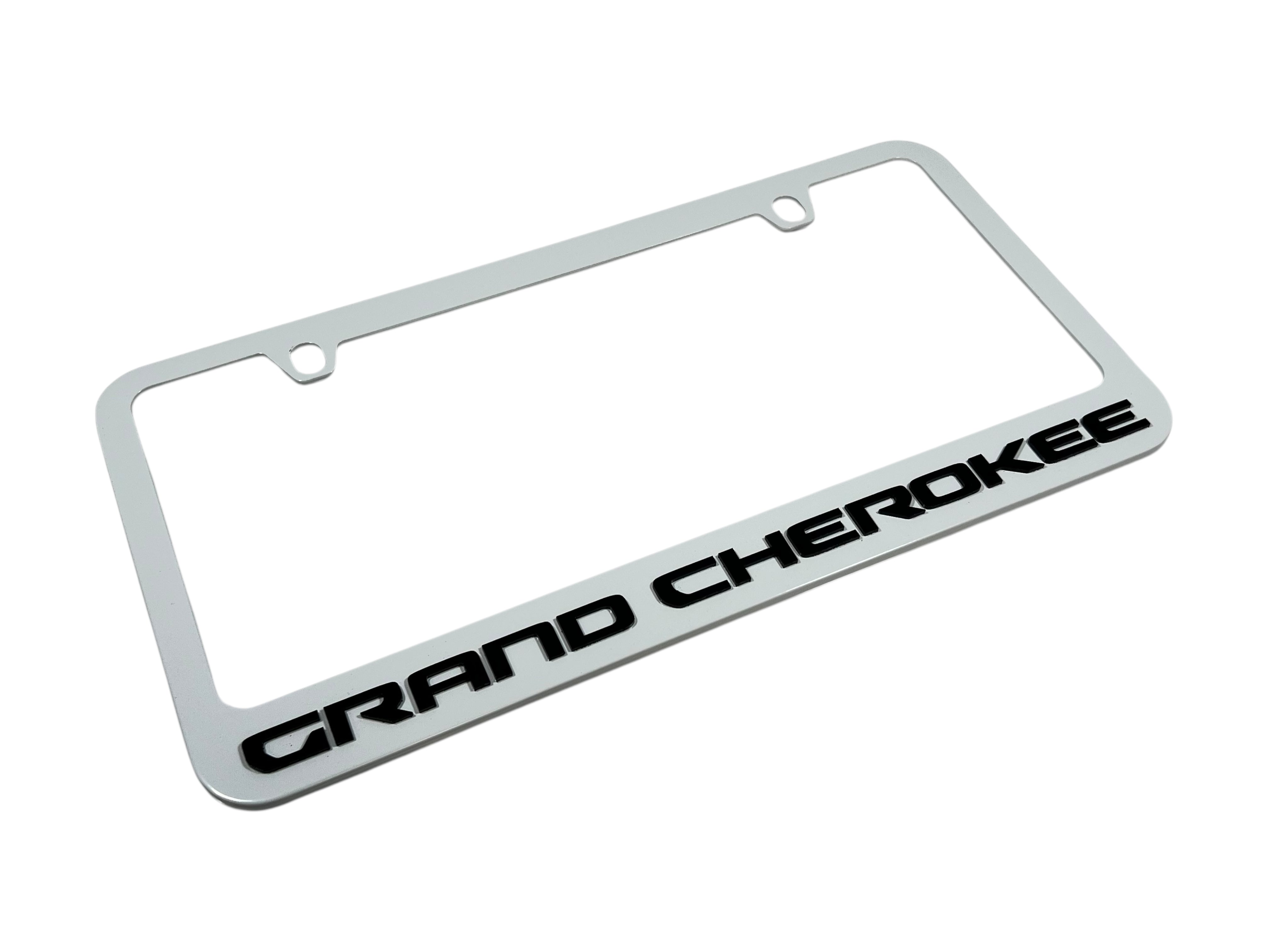 Jeep Grand Cherokee White License Plate Frame