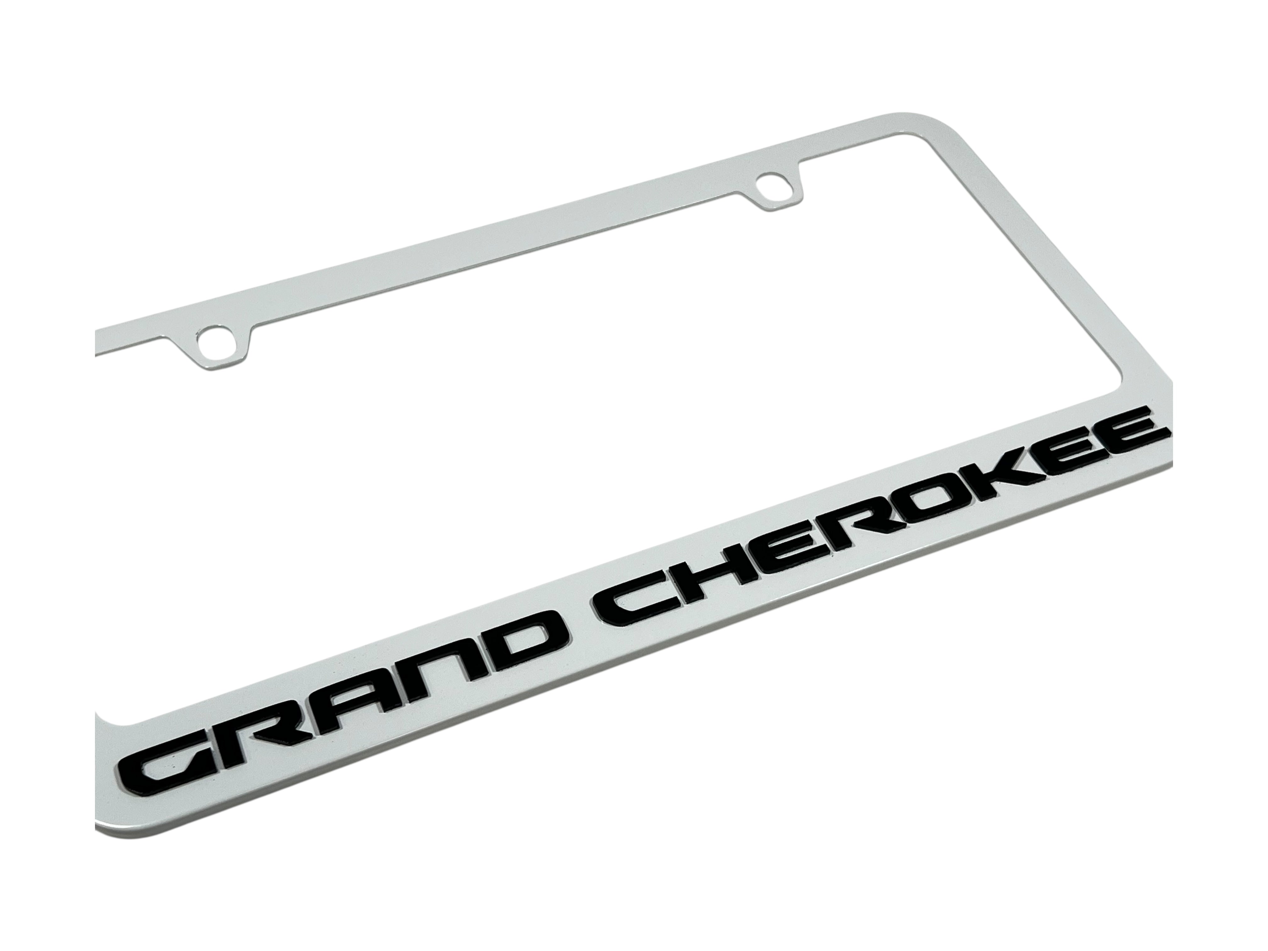 Jeep Grand Cherokee White License Plate Frame