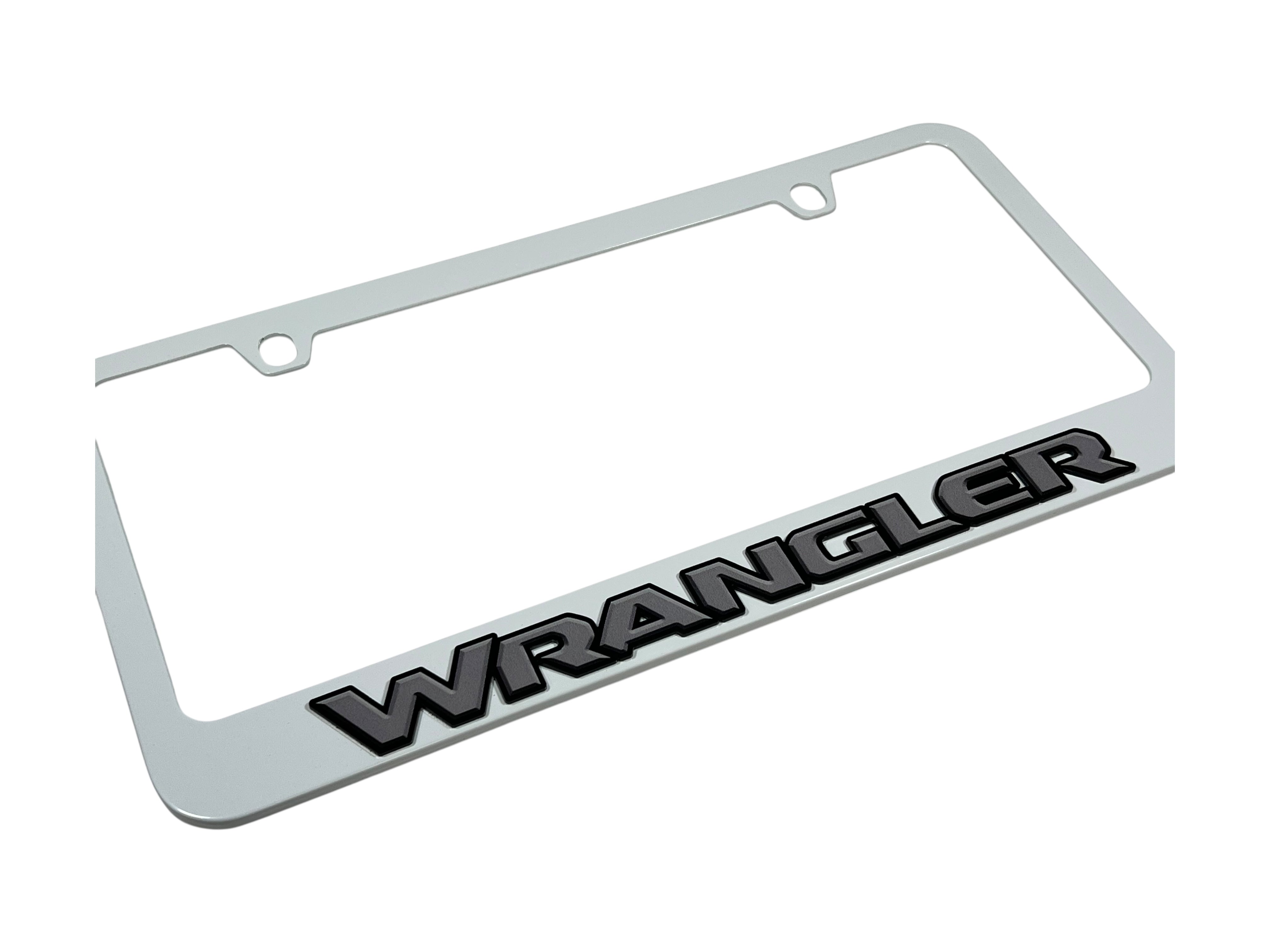 Jeep Wrangler White License Plate Frame