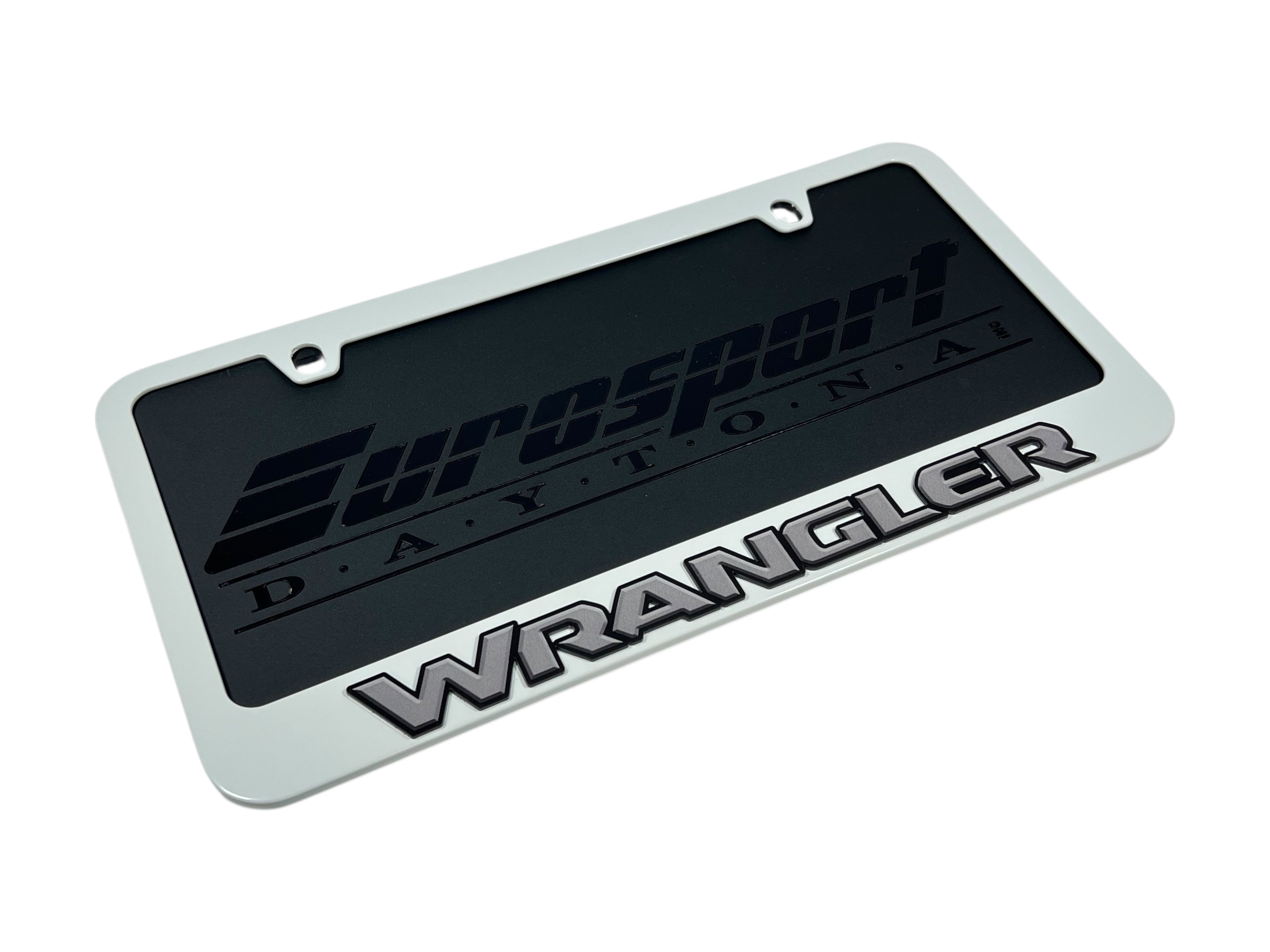Jeep Wrangler White License Plate Frame