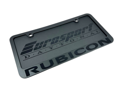 a black license plate with the words rubicon on it